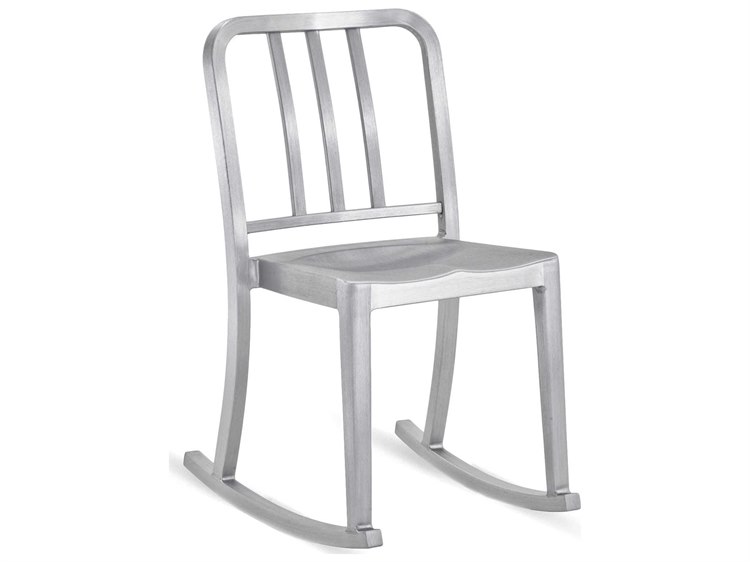 Emeco Outdoor Heritage Brushed Aluminum Rocker Dining Side Chair