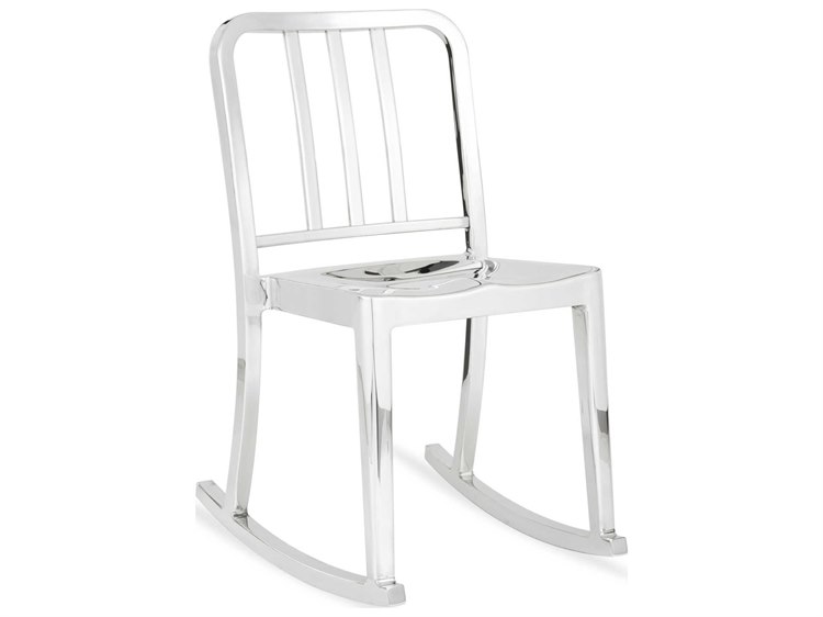 Emeco Outdoor Heritage Polished Aluminum Rocker Dining Side Chair
