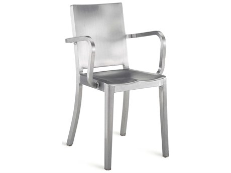 Emeco Outdoor Hudson Brushed Aluminum Dining Arm Chair