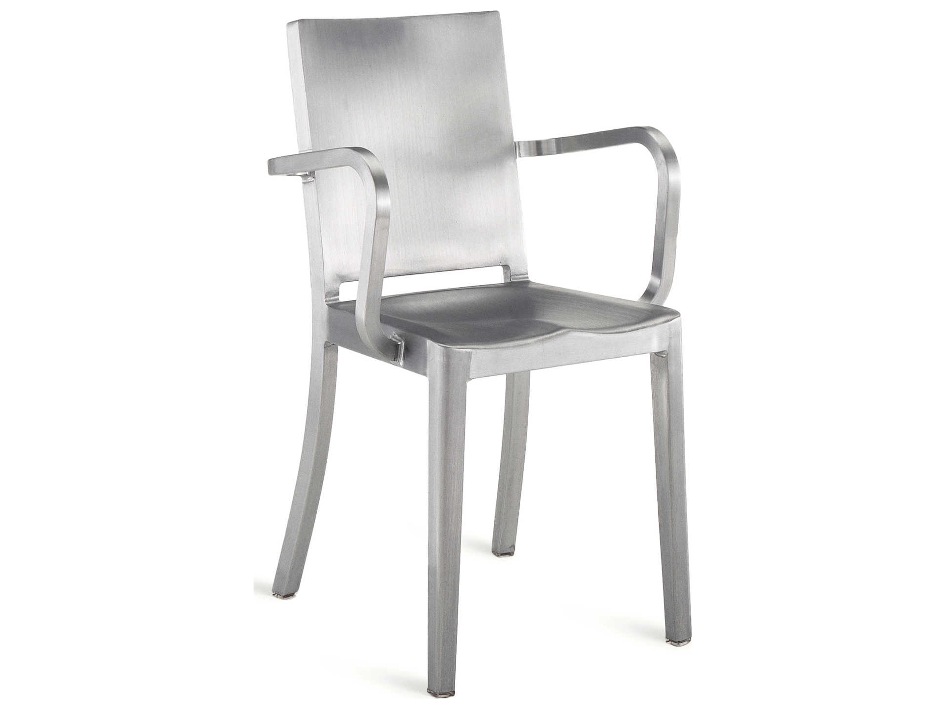 Emeco Outdoor Hudson Brushed Aluminum Dining Arm Chair Emohuda