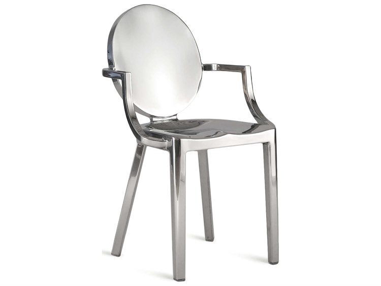 Emeco Outdoor Kong Polished Aluminum Dining Arm Chair