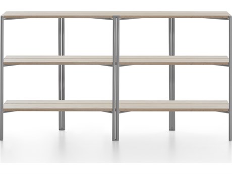 Emeco Outdoor Run By Sam Hecht And Kim Colin Aluminum Clear Anodized Console Table in Ash
