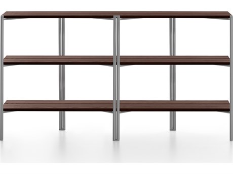 Emeco Outdoor Run By Sam Hecht And Kim Colin Aluminum Clear Anodized Console Table in Walnut