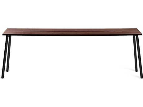Emeco Outdoor Run By Sam Hecht And Kim Colin Aluminum Black 86''W x 16''D Rectangular Console Table with Walnut Top