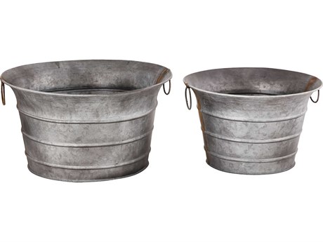Elk Outdoor Galvanized Fairhaven Planter Set of 2