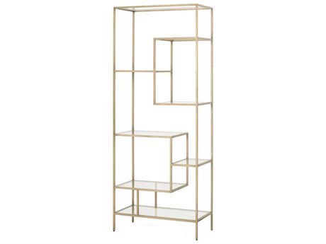 Essentials for Living District Brass Clear Bookcase
