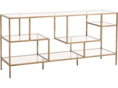 Luxecor Respite Brass Clear Bookcase