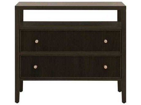 Luxecor Respite 2-Drawers Brown Oak Wood Nightstand