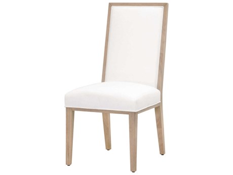 Essentials for Living Traditions Martin Oak Wood White Upholstered Side Dining Chair