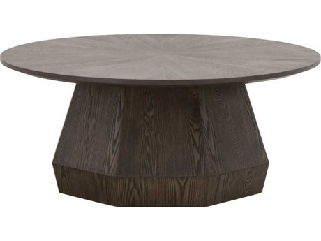Luxecor Respite Round Wood Burnished Brown Coffee Table