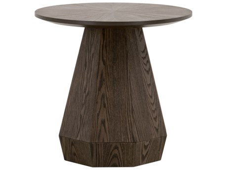 Luxecor Respite Round Wood Burnished Brown End Table