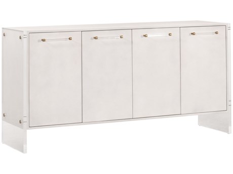 Luxecor Respite Shagreen 67" Beech Wood Pearl Lucite Brushed Brass Sideboard