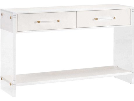 Luxecor Respite Shagreen Rectangular Wood Pearl Console Table