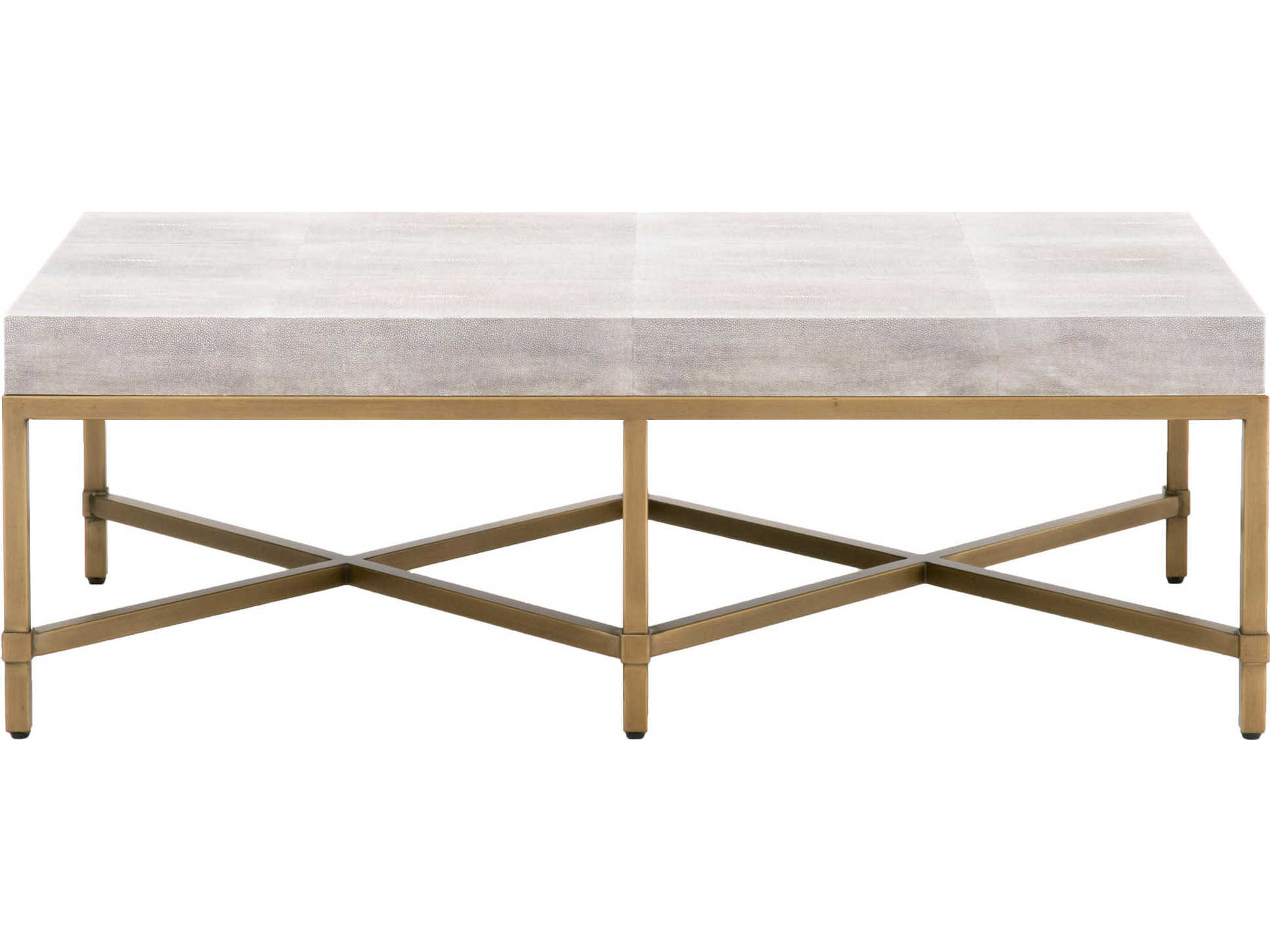 Essentials for Living Traditions White Shagreen, Brushed Gold 50'' Wide