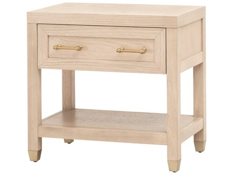 Luxecor Respite 1-Drawer Brown Oak Wood Nightstand