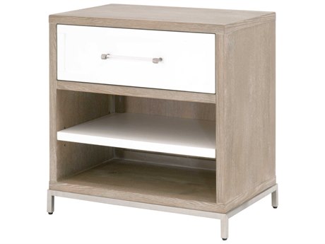 Luxecor Respite 1-Drawer Gray Acacia Wood Nightstand