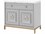 Essentials for Living Traditions Azure Natural Gray Acacia / White Carrera Marble / Brushed Stainless Steel Media Chest  ESL6154NGBSTLWHT