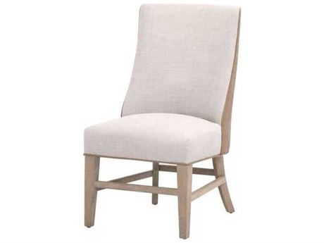 Luxecor Respite Ash Wood White Upholstered Armless Dining Chair