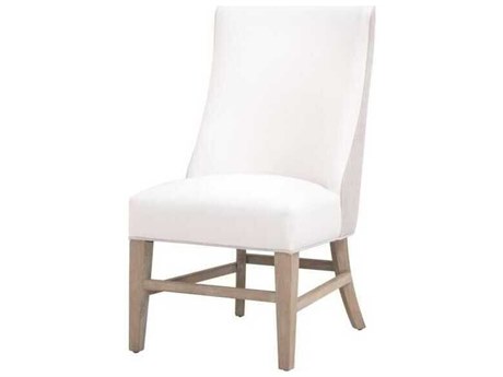Luxecor Respite Ash Wood White Upholstered Armless Dining Chair