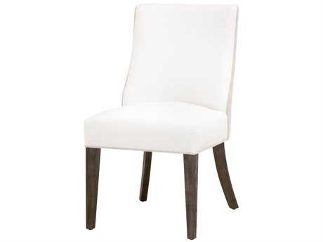 Essentials for Living Ash Wood White Upholstered Side Dining Chair