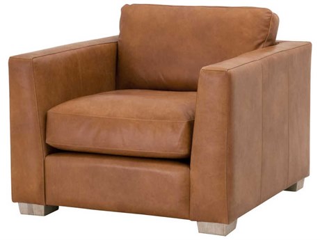 Essentials for Living Stitch & Hand Brown Leather Club Chair
