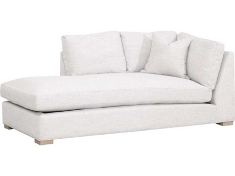 Essentials for Living Stitch & Hand Clara Performance Stone Basketweave Natural Gray Oak White Upholstered Chaise