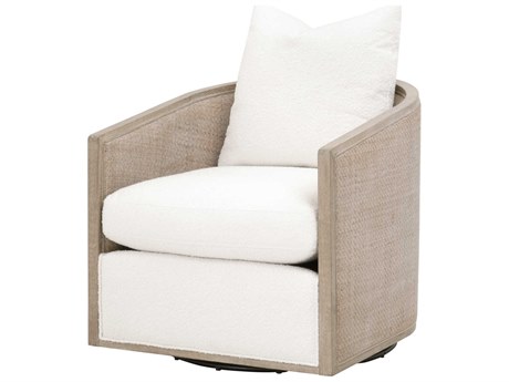 Luxecor Respite Swivel Brown Fabric Accent Chair