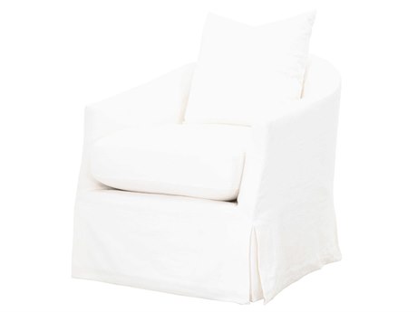 Essentials for Living Stitch & Hand Faye Swivel White Fabric Accent Chair