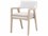 Essentials for Living Woven Lucia Teak Wood Brown Fabric Upholstered Arm Dining Chair  ESL6810PWWHTGT