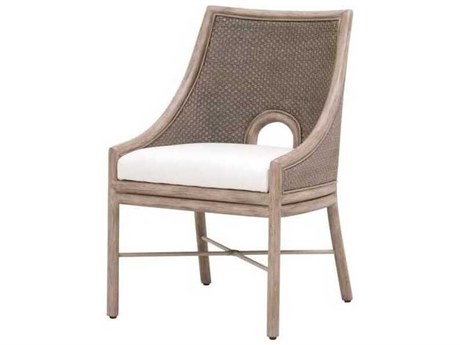 Luxecor Respite Mahogany Wood Gray Upholstered Armless Dining Chair, Set of 2