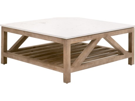 Essentials for Living Bella Antique Square Stone Coffee Table