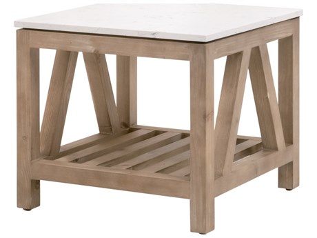Luxecor Respite Square Stone End Table
