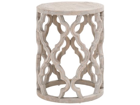 Luxecor Respite Round Wood Smoke Gray End Table