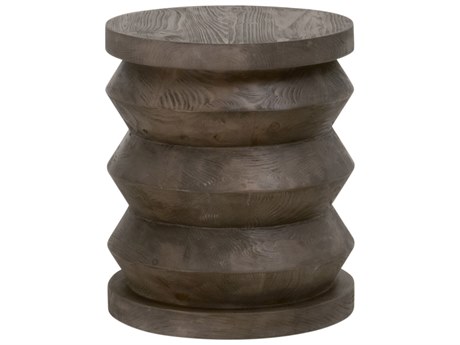 Essentials for Living Bella Antique Round Wood End Table