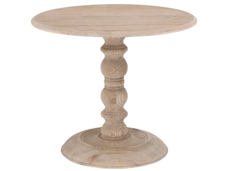 Essentials for Living Bella Antique Chelsea Round Wood Smoke Gray Pine Dining Table