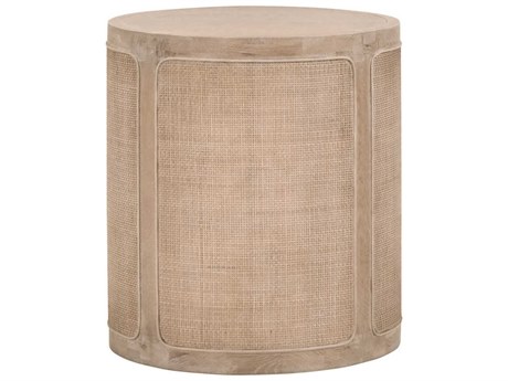 Luxecor Respite Round Wood Smoke Gray Oak End Table