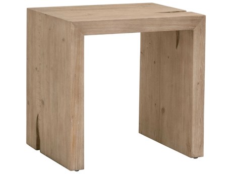 Luxecor Respite Rectangular Wood Smoke Gray Pine End Table