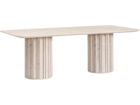 Essentials for Living Bella Antique Roma Rectangular Wood White Wash Pine Dining Table