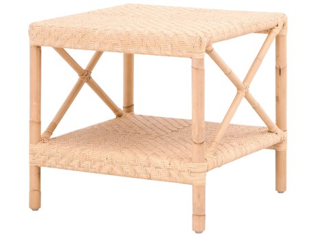 Essentials for Living Sample Palisades Square Natural Rattan End Table