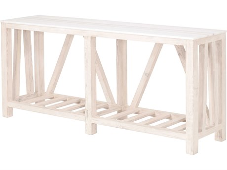Essentials for Living Sample Spruce Rectangular White Wash Pine Columbia Marble Console Table