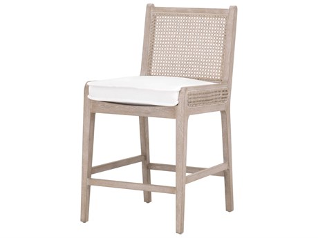 Essentials for Living Sample Leone Upholstered Oak Wood Counter Stool
