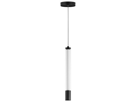 ET 1-Light Black Glass LED Linear Mini Pendant