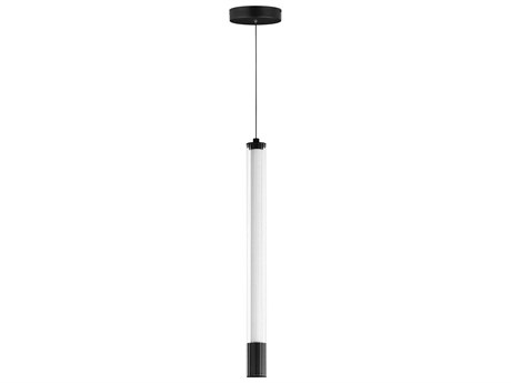 ET 1-Light Black Glass LED Linear Mini Pendant