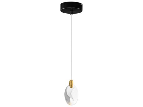 ET 1-Light Black Polished Gold Mini Pendant