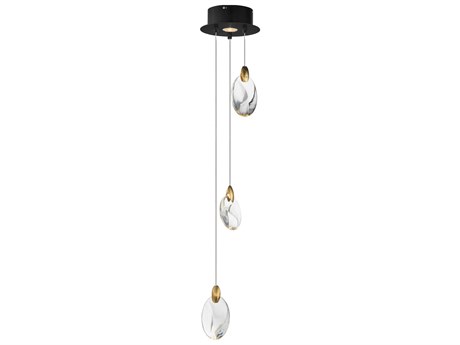 ET 4-Light Black Polished Gold Mini Pendant