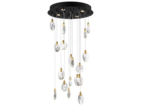 ET2 Pebble 22-Light Black Polished Gold Pendant