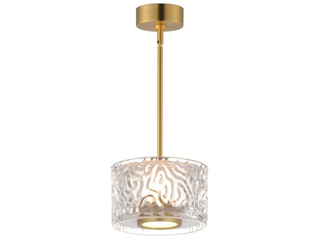 ET 1-Light Natural Aged Brass Drum Mini Pendant
