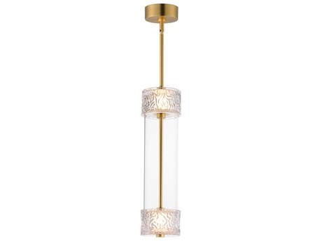 ET 2-Light Natural Aged Brass Cylinder Mini Pendant