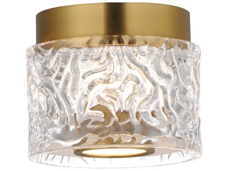 ET 1-Light Natural Aged Brass Drum Flush Mount