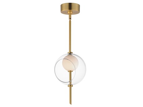 ET 1-Light Natural Aged Brass Globe Mini Pendant